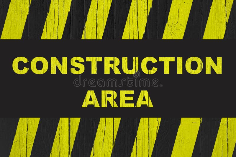 Under Construction Road Sign Yellow Black Stripes Stock Illustrations ...