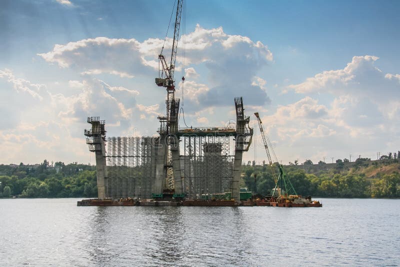 Construction of automobile bridges across the Dnieper River. Fittings, city.