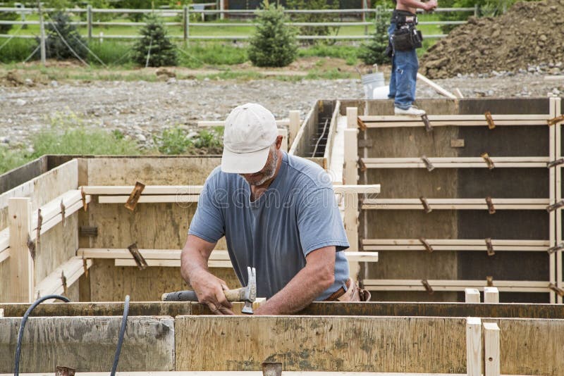 Construction Basement Concrete Wall Forms Editorial Stock Image - Image