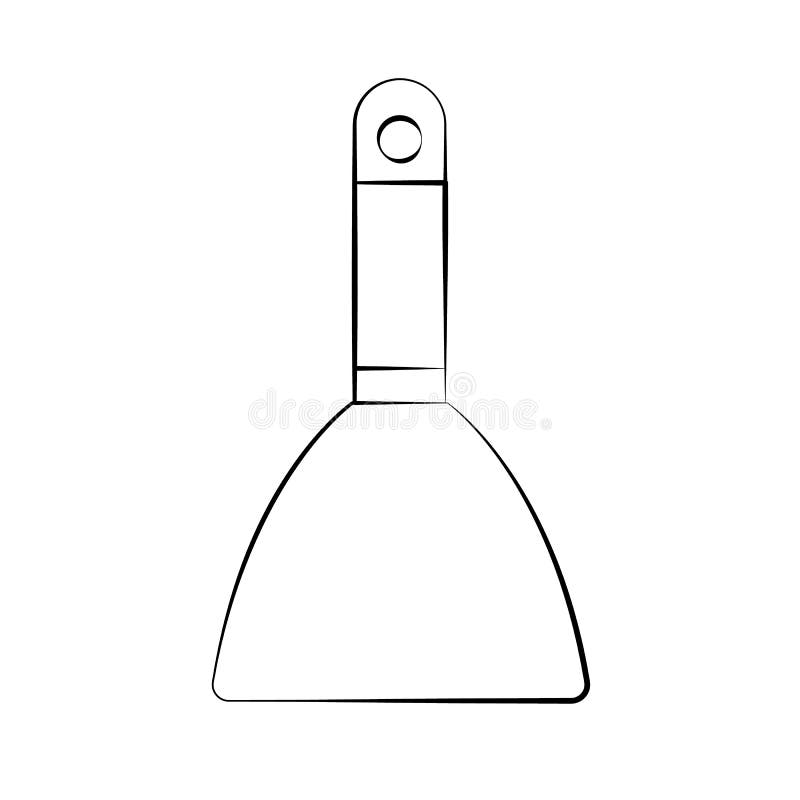 Construction black and white icon of a metal trowel, trowel with a wooden handle designed for applying mortar, plaster, cement royalty free illustration Construction black and white icon of a metal trowel, trowel with a wooden handle designed for applying mortar, plaster, cement royalty free illustration
