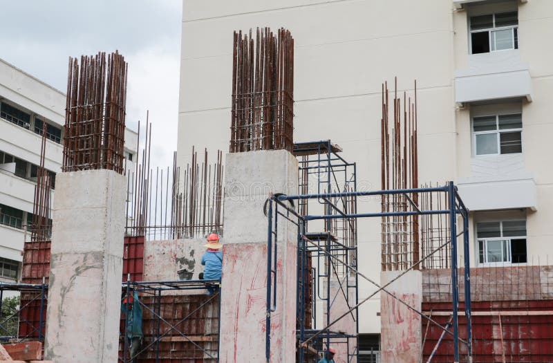 Construction Bunting in Building Site Workplace Stock Image Image of