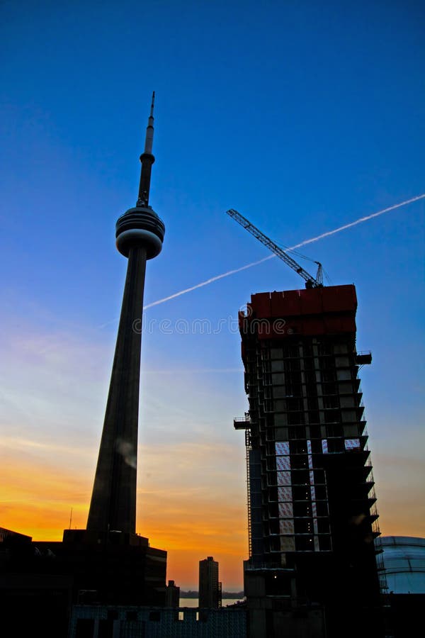 Construction Business in Canada Stock Image - Image of sunset