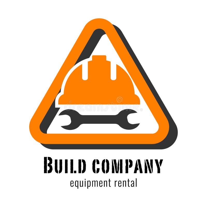 Construction Company Logo. Spanner with Safety Helm Stock Illustration