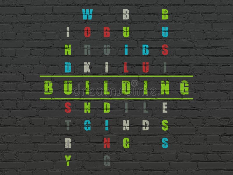 Construction Concept: Building in Crossword Puzzle Stock Illustration