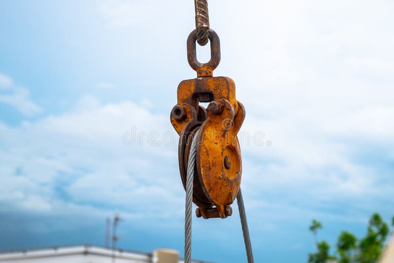 Construction Crane Hoist Lifting with Sling in the Construction Work Site Stock Photo Image of