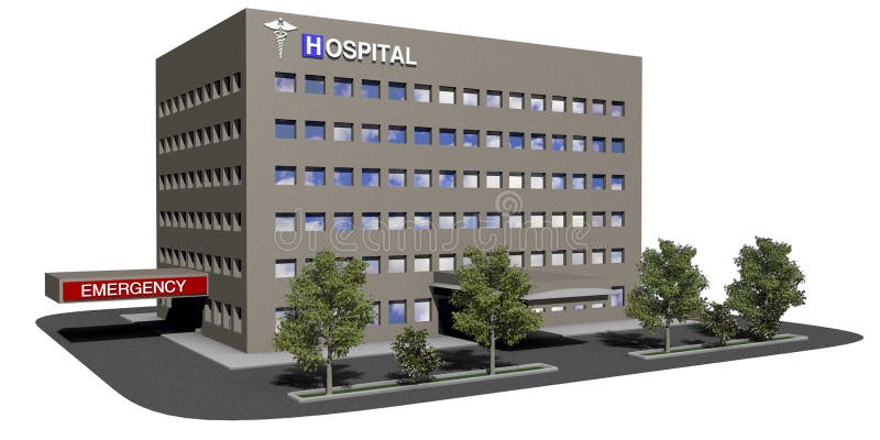 Construction d'hôpital sur un fond blanc illustration libre de droits Construction d'hôpital sur un fond blanc illustration libre de droits