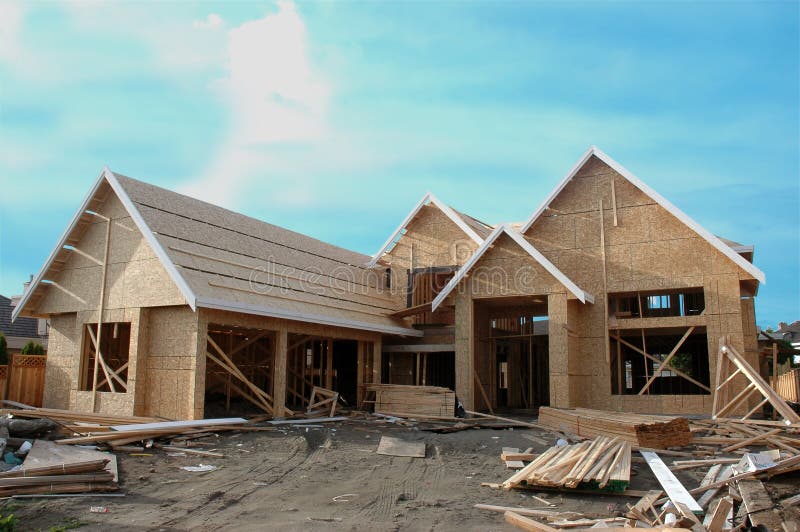 A residential house under construction. A residential house under construction