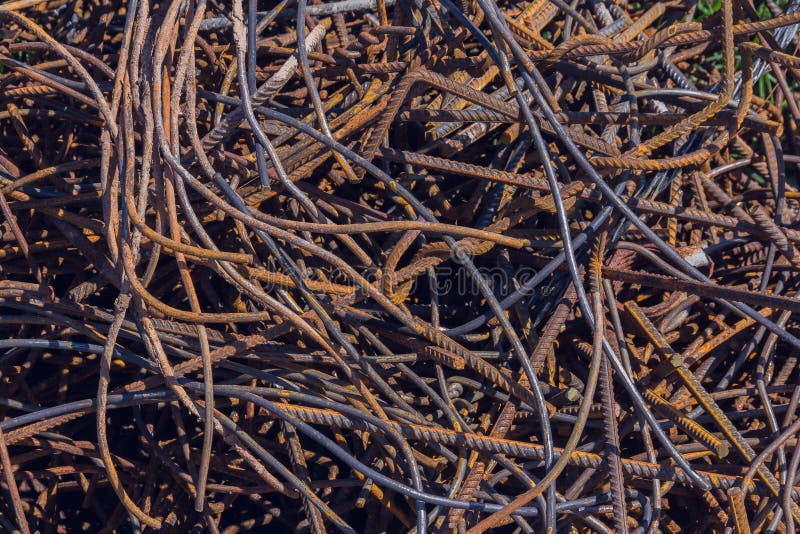 Steel Rods for Construction. Metal for Concrete Base. Close Up of Iron