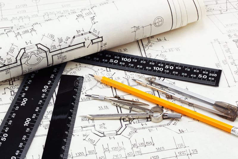 Construction drafts royalty free stock images