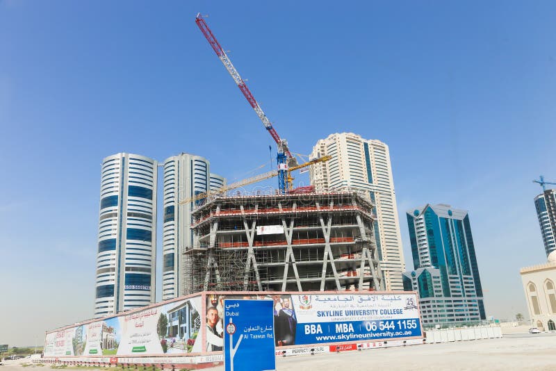 Construction Dubai editorial stock photo. Image of dubai 82278193