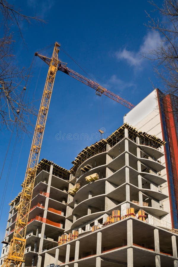 Construction of Dwelling House Stock Image Image of blue, outdoors