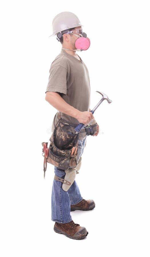 Construction employee, a man over white background royalty free stock photos Construction employee, a man over white background royalty free stock photos