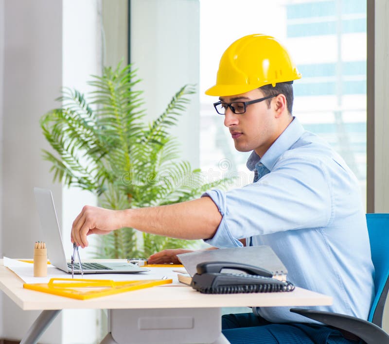 Construction Engineer Working on New Project Stock Photo - Image of ...