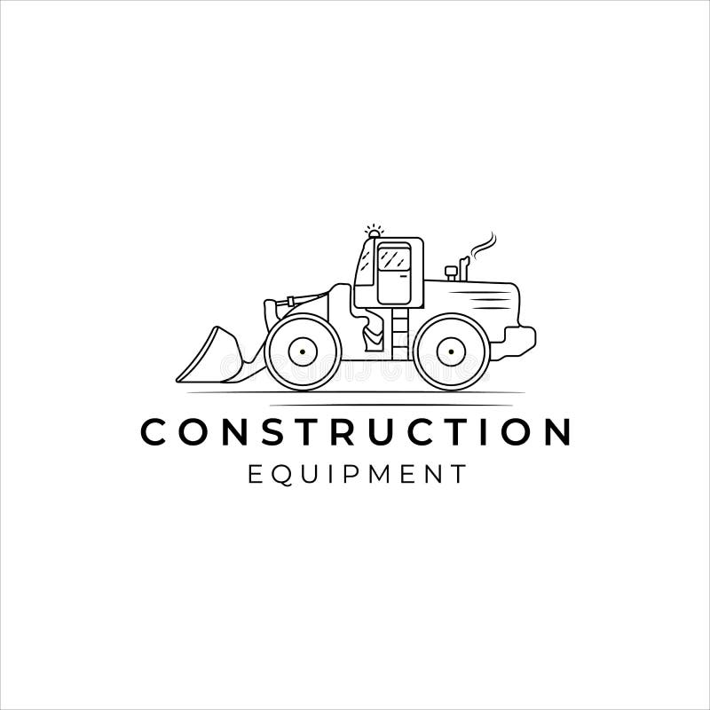 Construction equipment line art minimalist vector illustration design. Civil engineering line art vectors