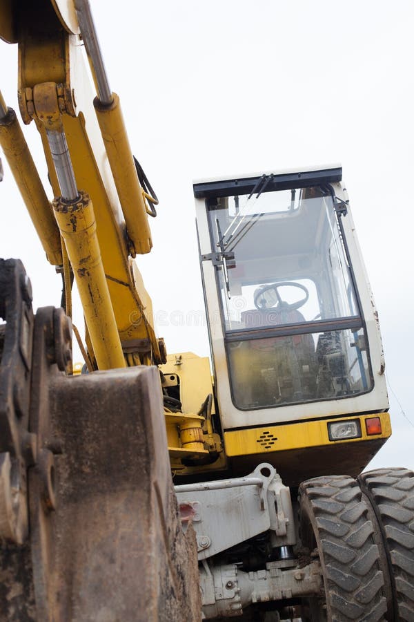 Construction Excavator Front View. Stock Image Image of equipment