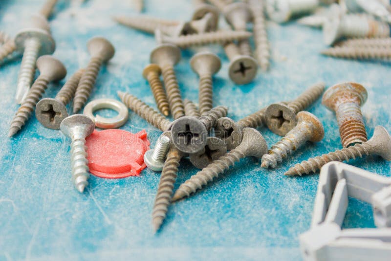 Construction Fasteners Old and Dirty Stock Photo Image of recycling