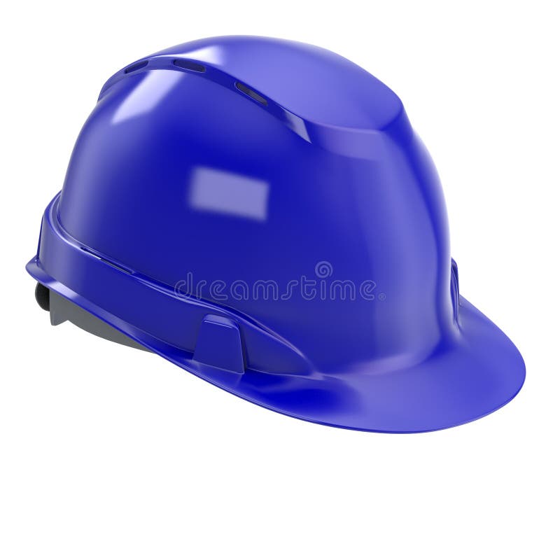 Construction Helmet Blue on an Isolated Background. 3d Illustration