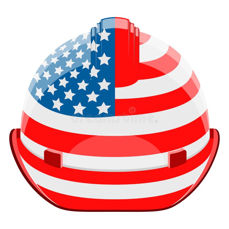 Construction Helmet with a Flag of United States Stock Vector ...