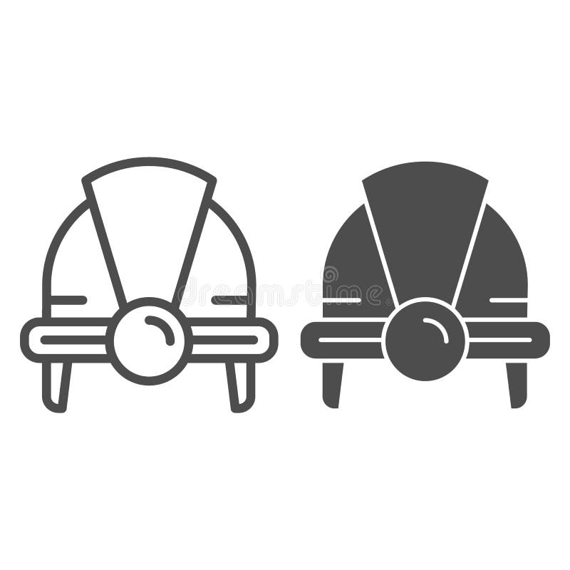 Construction Helmet Line and Glyph Icon. Builder Helmet Vector