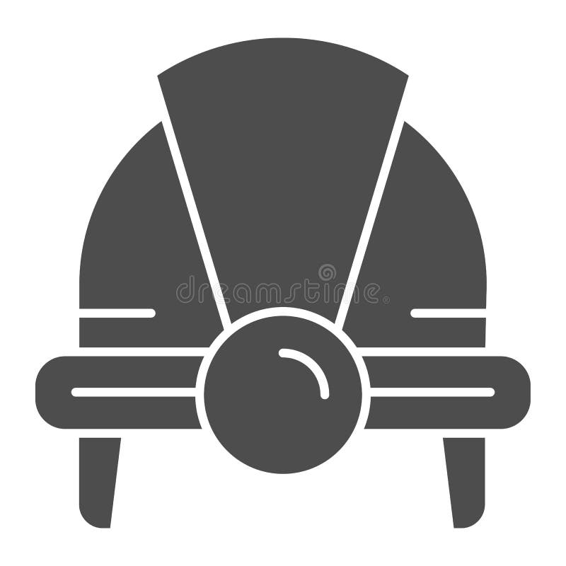 Construction Helmet Solid Icon. Builder Helmet Vector Illustration