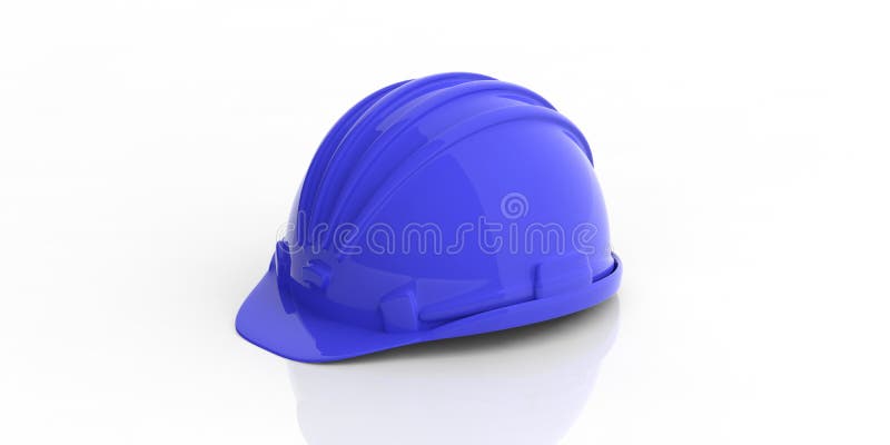 Construction Helmet and a Laptop in an Office. 3d Illustration Stock