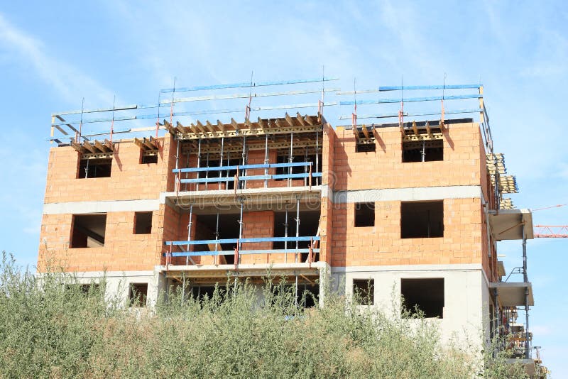 Construction of house with flats stock image Construction of house with flats stock image