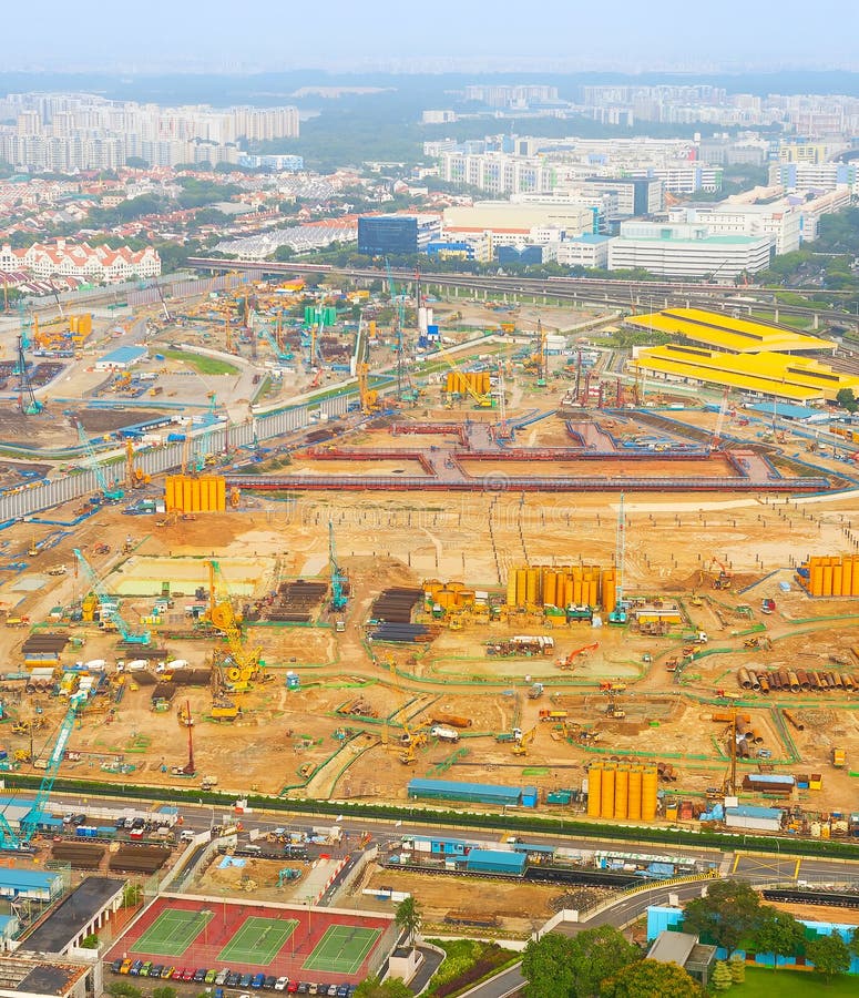 Construction Industrial Site Singapore Aerial Stock Image Image of