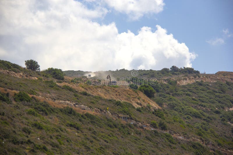 Construction at the Israel Lebanon Border Stock Photo - Image of