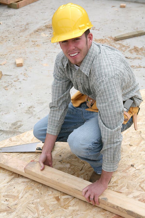 Construction Works Back Man Builder Builder Foto stock 2219154725