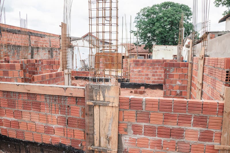 Construction of a Masonry House. Stock Image - Image of masonry ...