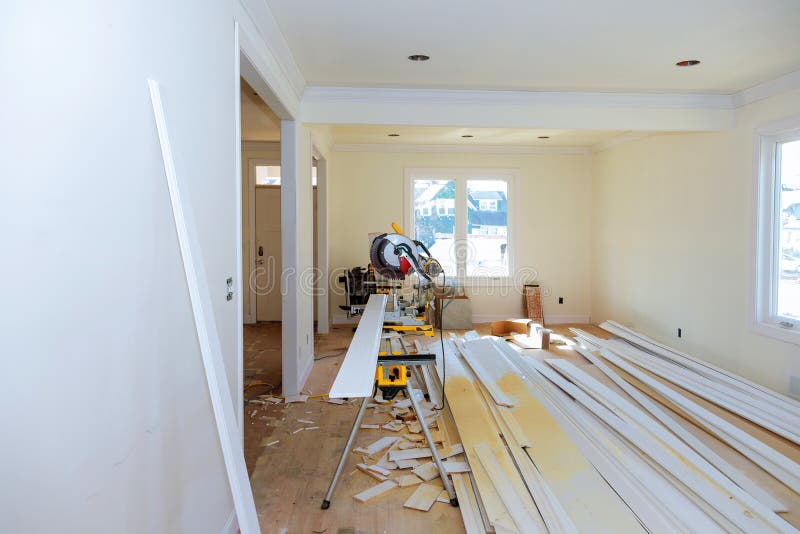 Interior Construction Of Housing Project With Door And