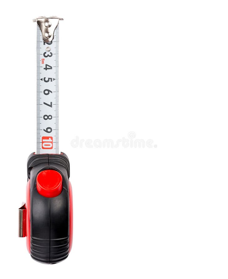 Construction Measuring Tape Close Up. on a White Background Stock Photo