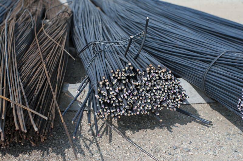 Construction Metal Rods Close Up View Stock Photo Image of rounded