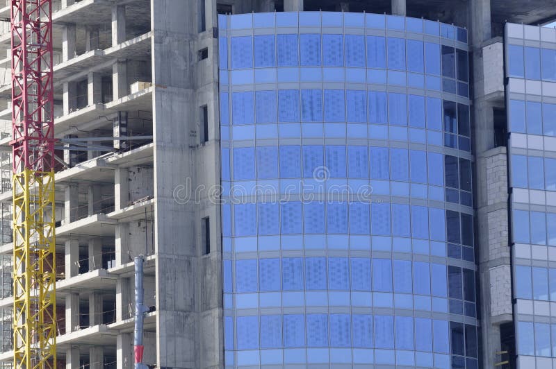 Construction of Modern Glass Building