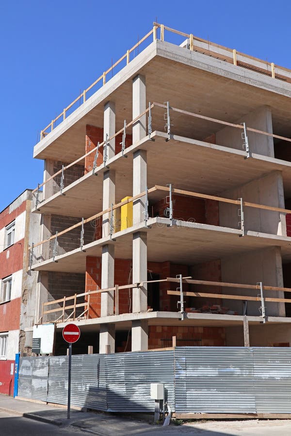 Construction of a New Apartment Building Stock Image Image of housing