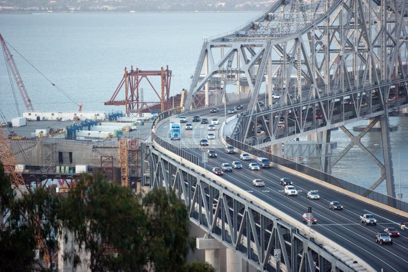 Construction of New Bridge beside the Old Stock Photo Image of