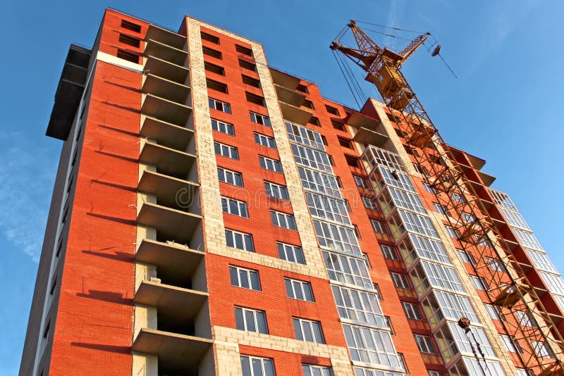 Construction of New Building Stock Image Image of color, district