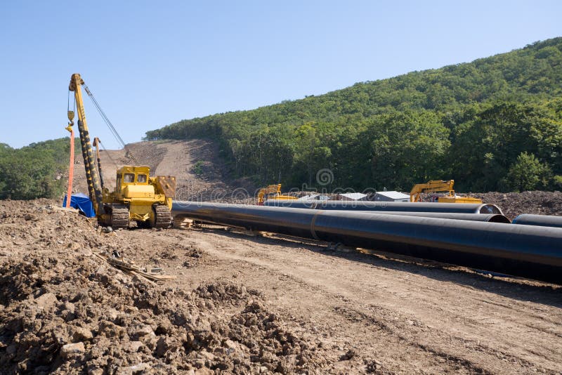 Construction of a new oil pipeline royalty free stock image Construction of a new oil pipeline royalty free stock image
