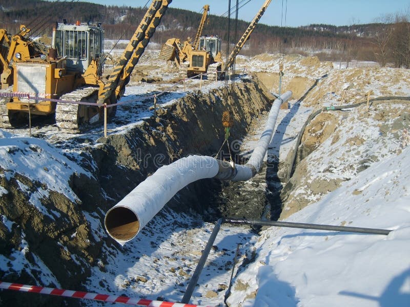Construction of an oil and gas pipeline.