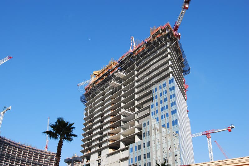 Construction with palms
