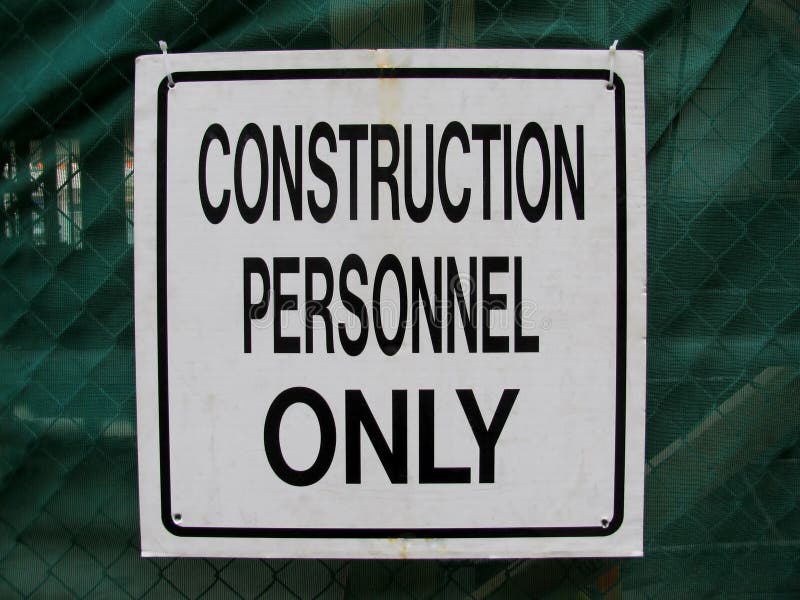 Construction Personnel only Sign Stock Photo Image of construction