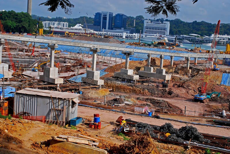 Construction place at the seaside