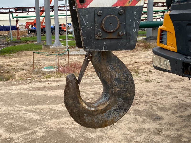A Construction Plant. a Big Industrial Lifting Hook Stock Image Image