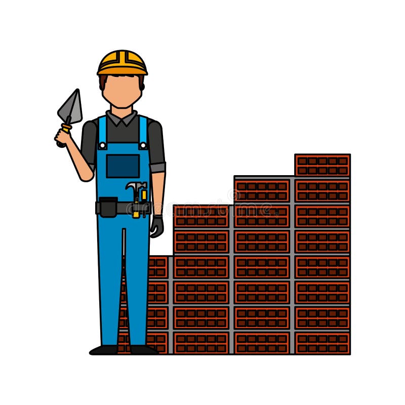 Construction Professional Avatar Character Stock Vector Illustration