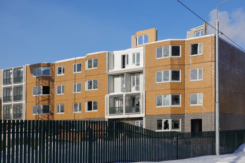 Construction in progress. Residential multi-storey building.