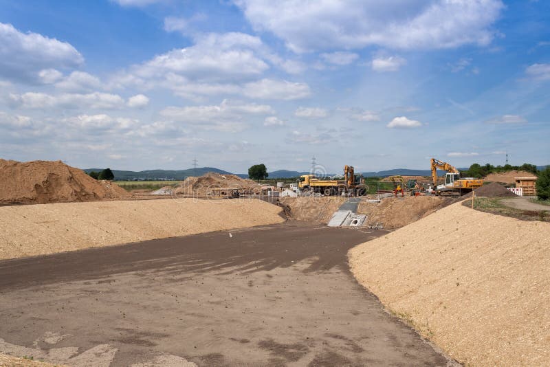 Construction of a rainwater retention basin