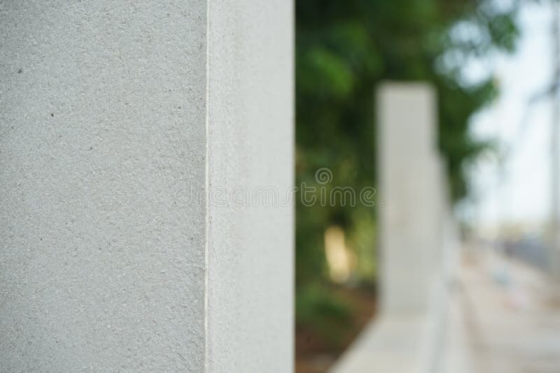 Construction of Reinforced Concrete Fence in Thailand Stock Photo