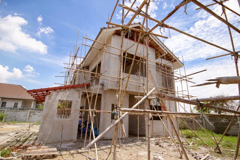 Construction Residential New House in Progress Stock Photo Image of