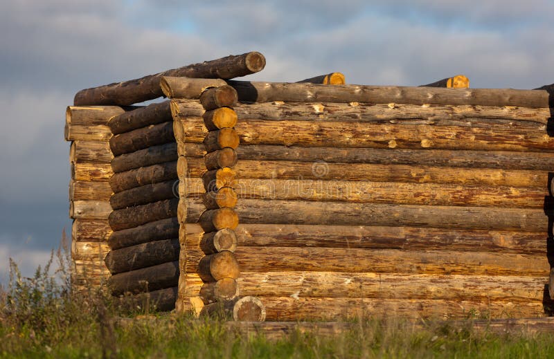 Construction of the Rural House Stock Photo Image of grass, residence