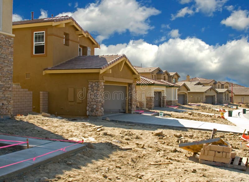 New residential construction in a subdivision of a new community. New residential construction in a subdivision of a new community